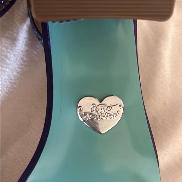 Betsey Johnson Purple Glitter Block Heels - Picture 5 of 9